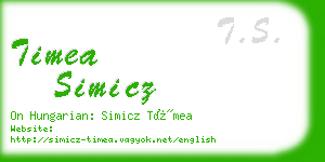 timea simicz business card